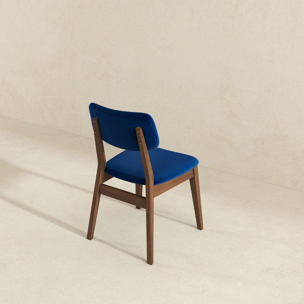 Solid Back Side Chair Set with Mid-Century Modern Design - Multiple Colors