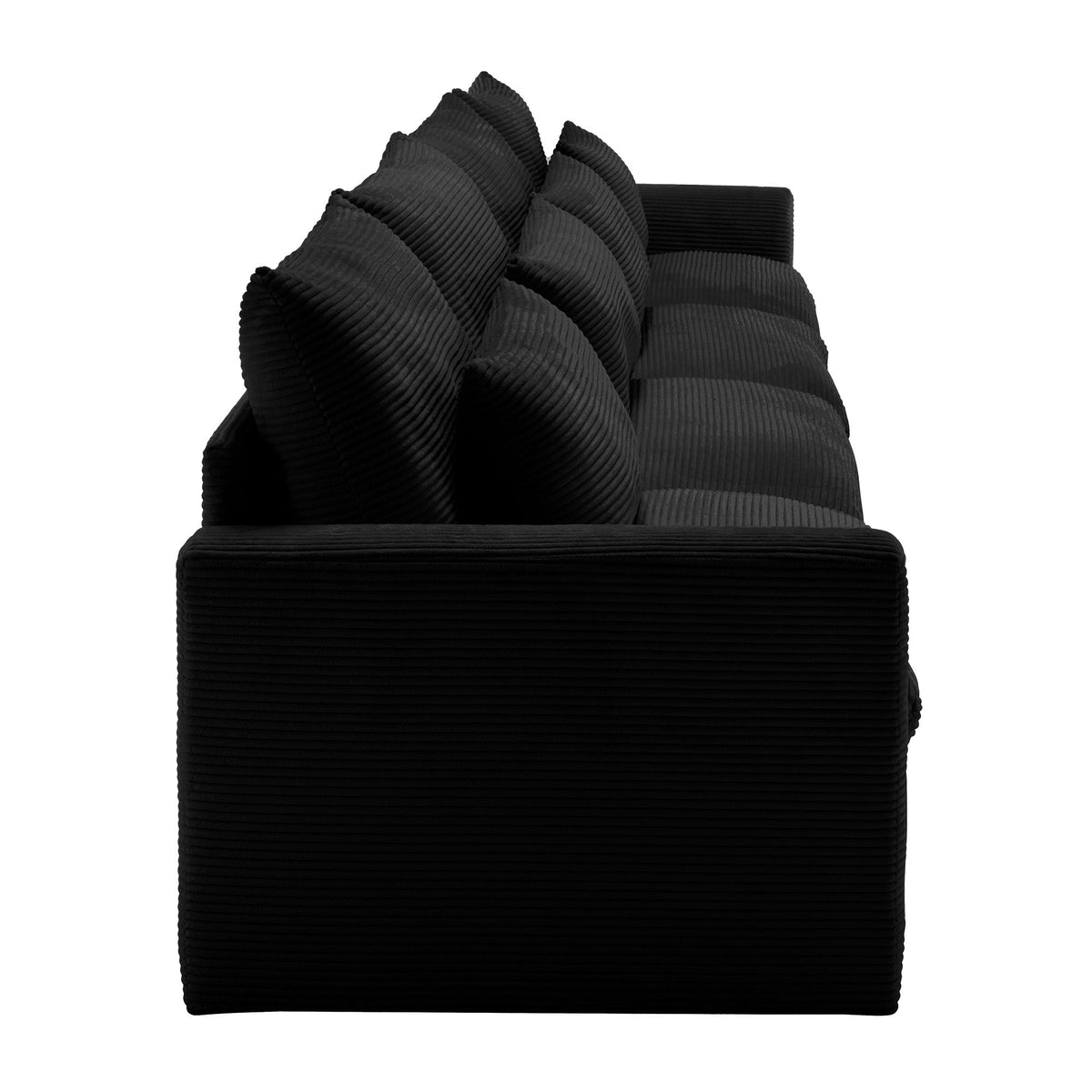 4 Seater Deep Seat Corduroy Couch for Living Room - Black, Beige, or Green