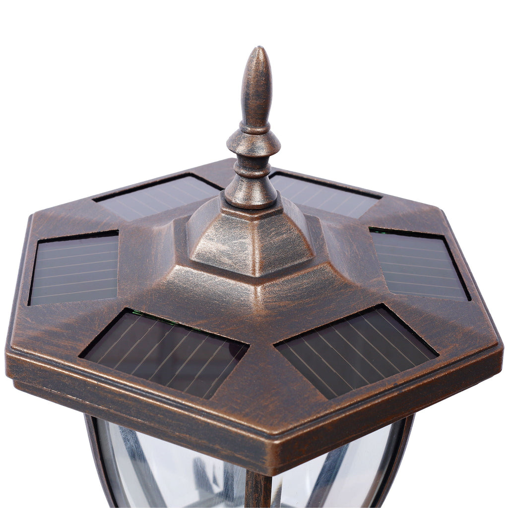 Heavy Duty Cast Aluminum Mailbox with Solar Light - Brown