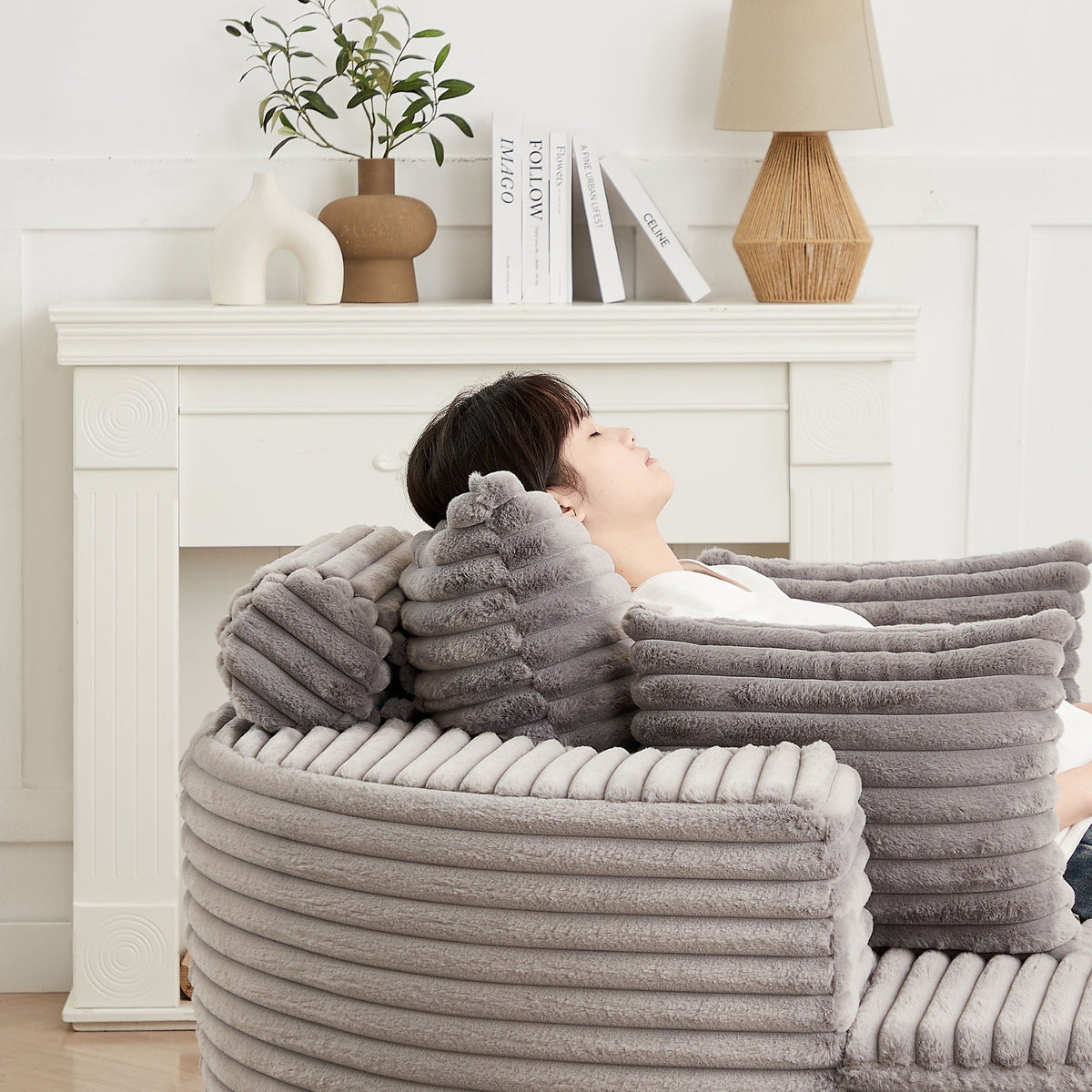 Swivel Sleeper Chair with Supportive Pillow and 360° Base - Multiple Colors