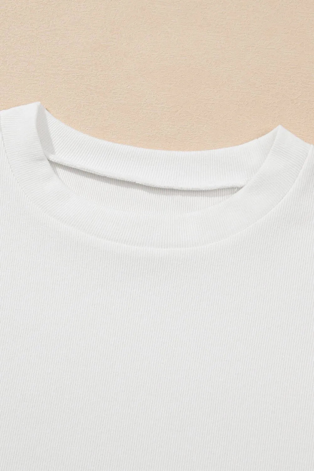 Ruffled Round Neck Cap Sleeve Top