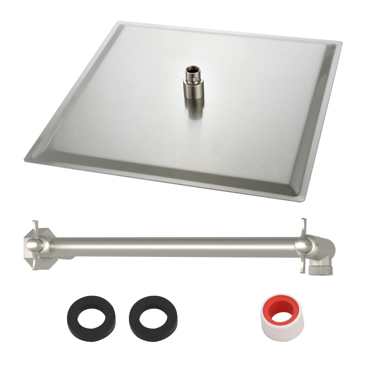Luxury Rain Shower Head with Adjustable Arm - Brushed Nickel