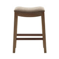 Saddle Counter Stool with High Density Foam - Light Brown