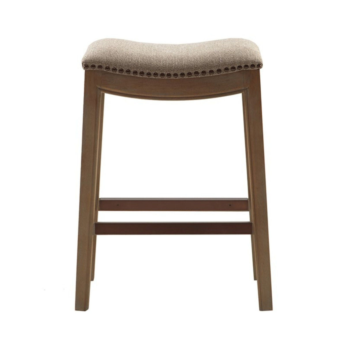 Saddle Counter Stool with High Density Foam - Light Brown