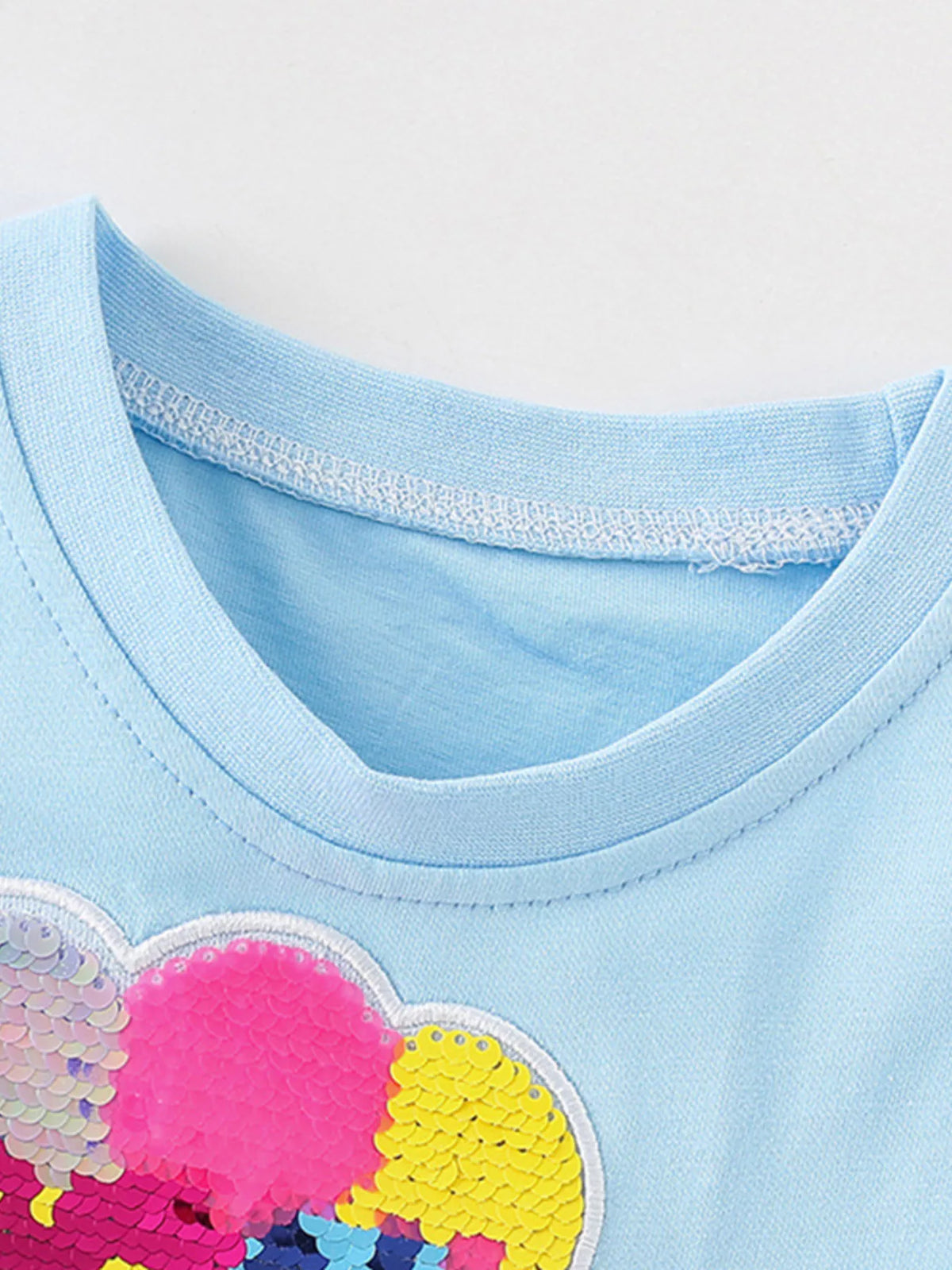 Children's Sequin Penguin Balloon Ruffle Hem T-Shirt