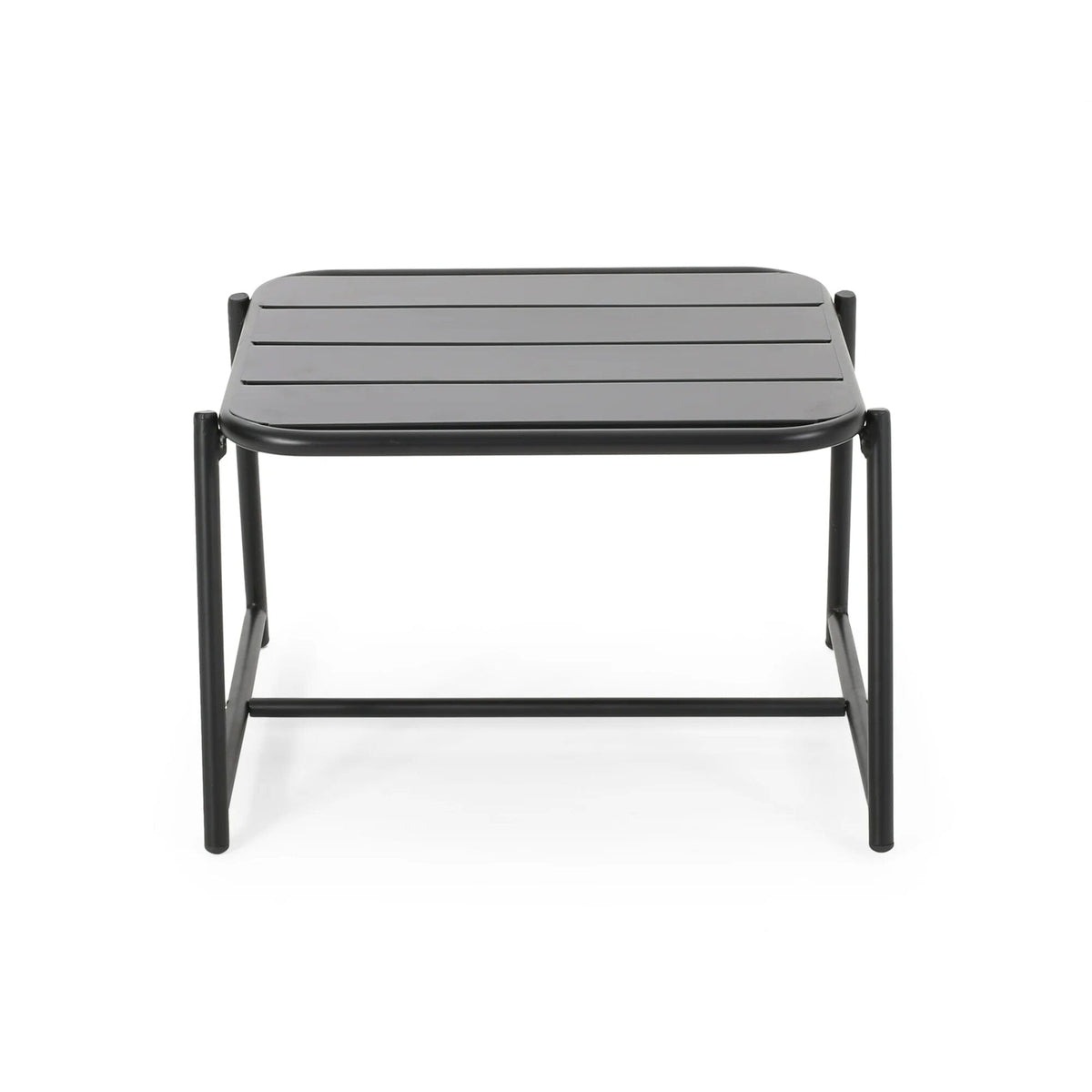 Conrad Chat Set Patio Furniture with Powder-Coated Iron Frame - Matte Black or Teal