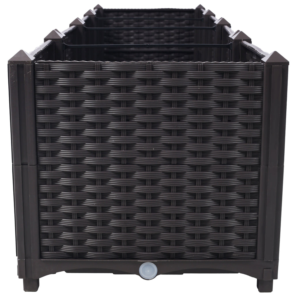 Deep Raised Garden Bed Plastic Planter Box with Self-Watering System - Polypropylene
