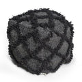 Handcrafted Wool and Cotton Pouf with Durable Construction - Brown