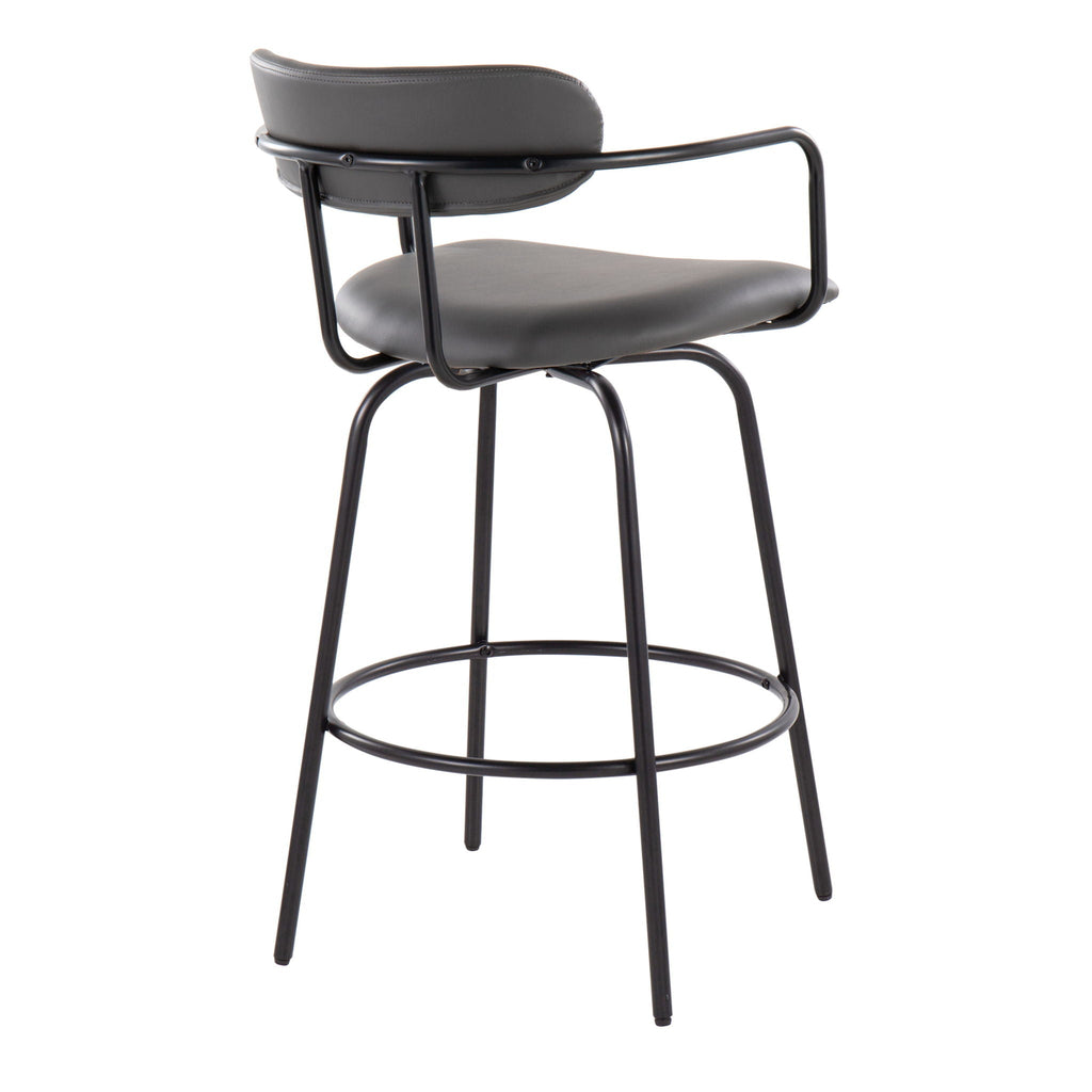 Demi Contemporary Fixed Height Counter Stool With Swivel (Set of 2)