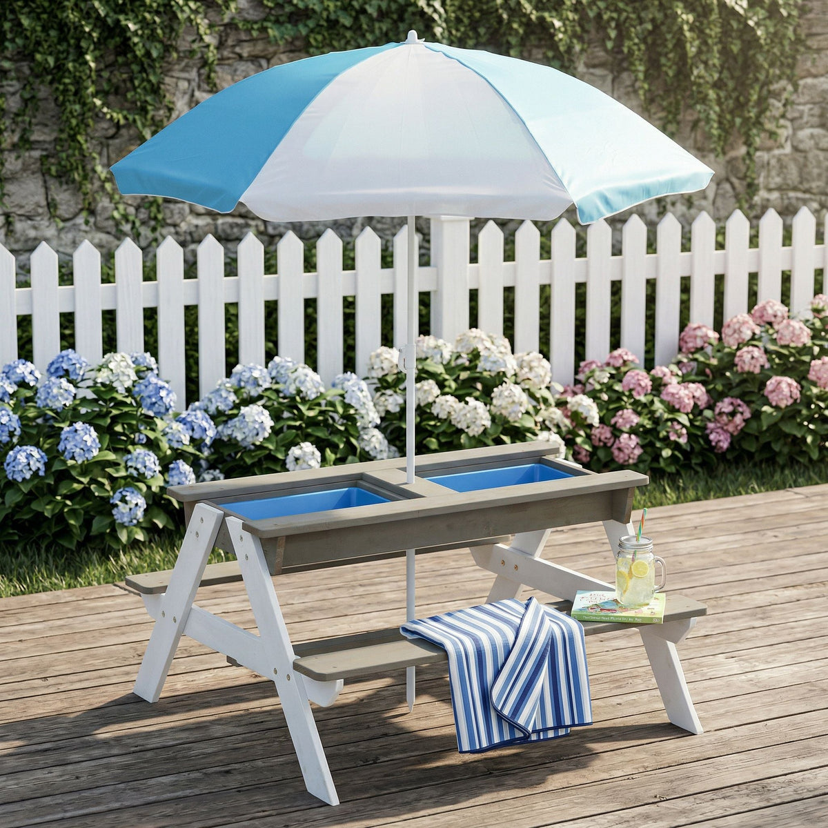 Kids Picnic Table with Sand and Water Table Conversion - Cedar Outdoor Table