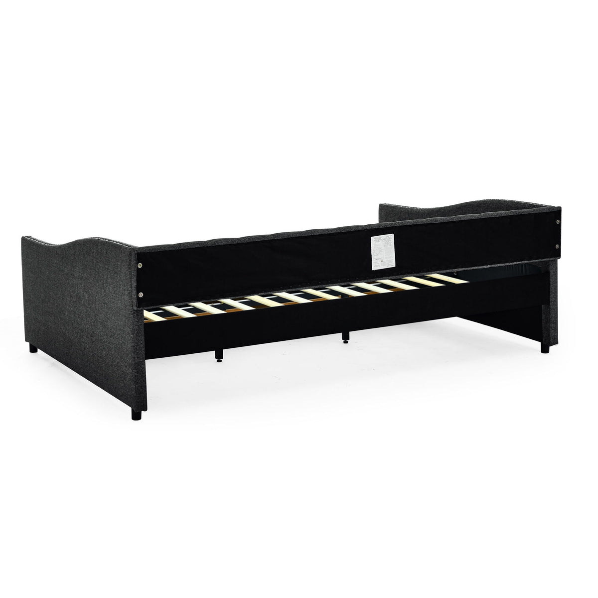 Upholstered Tufted Daybed with 2 Drawers and Waved Arms - Multiple Colors
