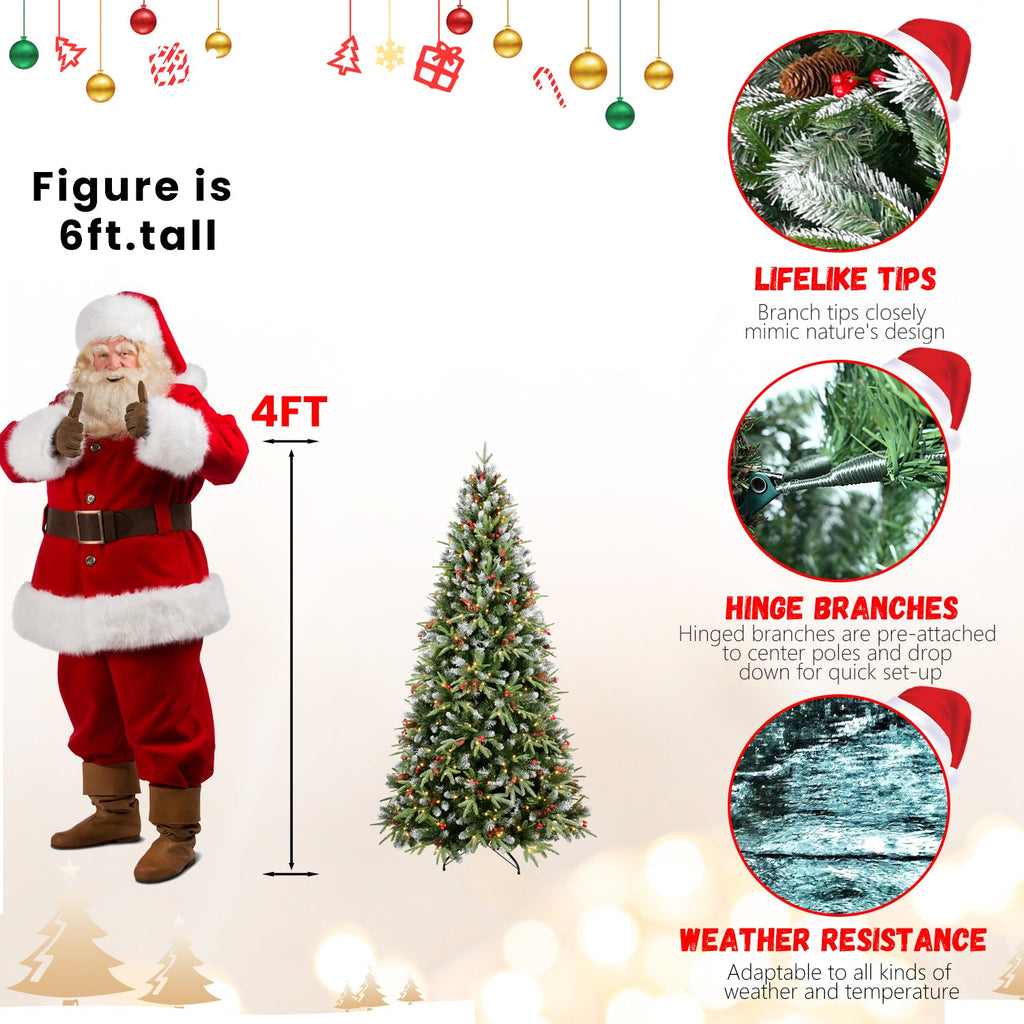 8FT Christmas Tree with 600 Warm Lights - PVC