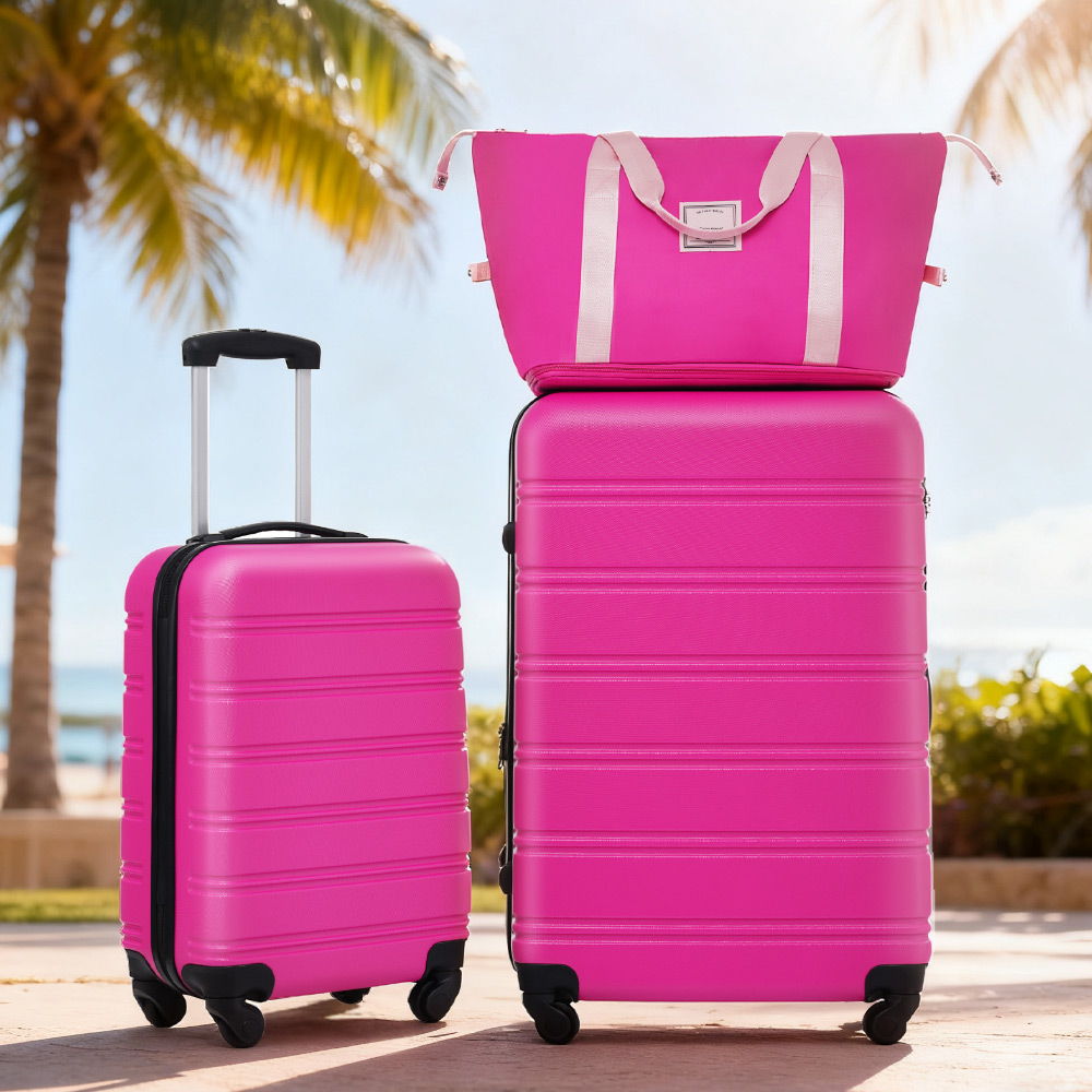 Hardshell Luggage Set with TSA Lock - Pink