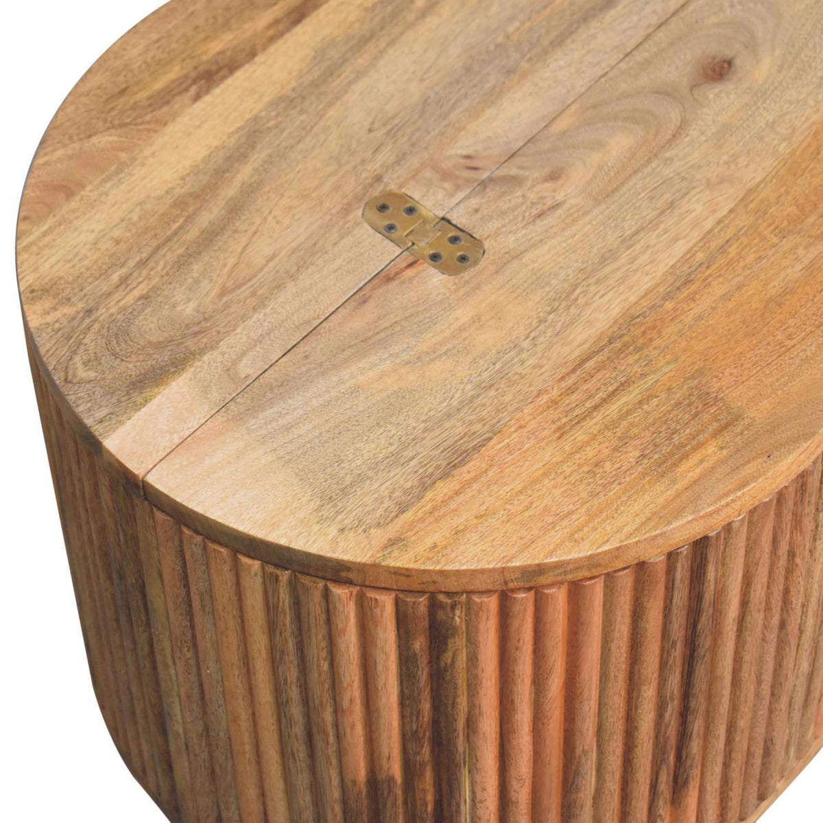 Solid Wood Soba Ball Lid-Up Coffee Table with Discreet Storage - Natural Oak-ish