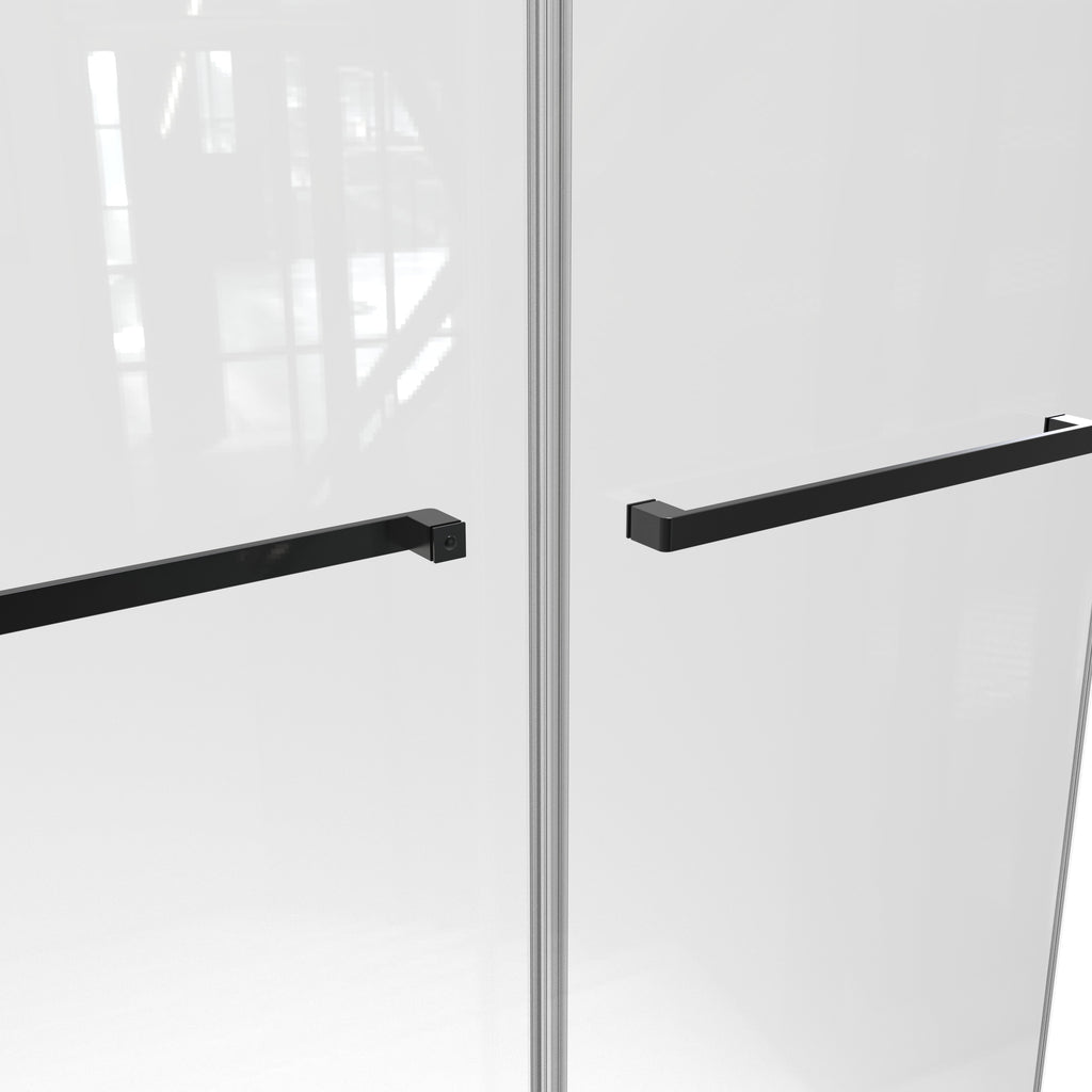 Double-Sliding Shower Door with Tempered Glass - Clear
