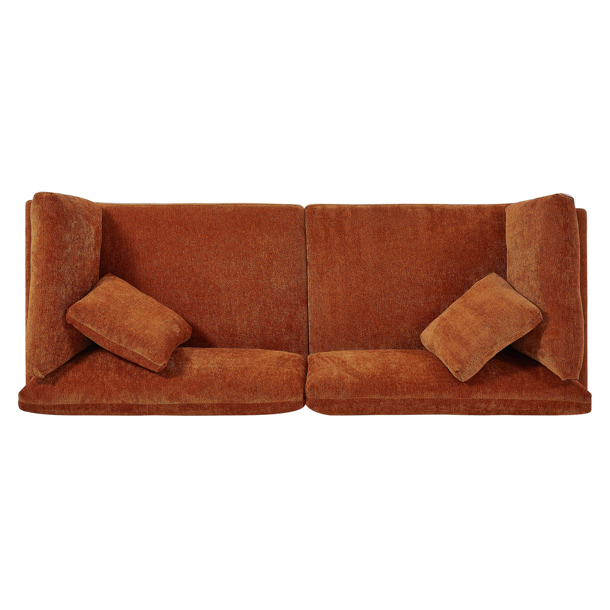 83.50" Modern Flared Arms Sofa with High-Density Cushions - Caramel