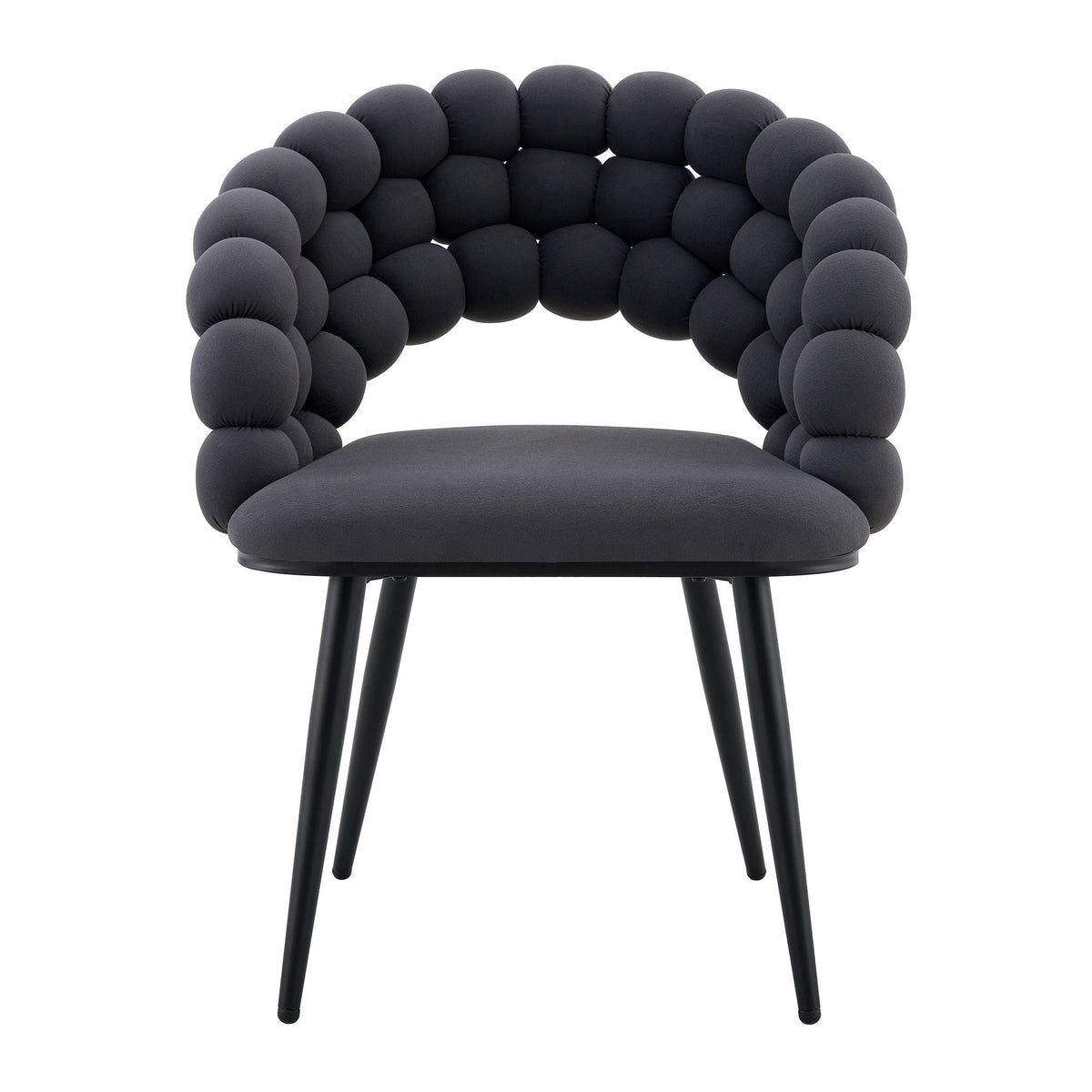 Ball Chain Bubble Dining Chair Set with Sculptural Backrest - Dark Gray, Beige, Orange
