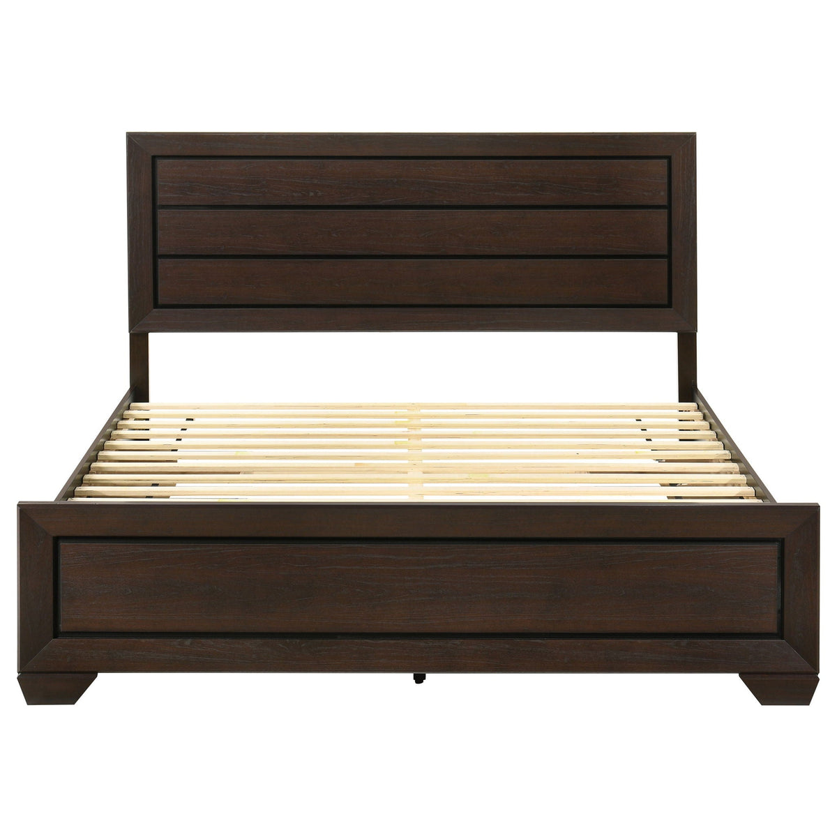 Kauffman Wood Eastern King Storage Panel Bed Dark Cocoa