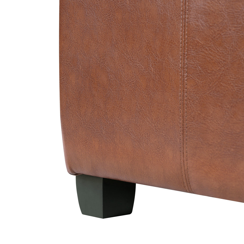 Richmond KD Storage Ottoman with Faux Leather Storage - Brown