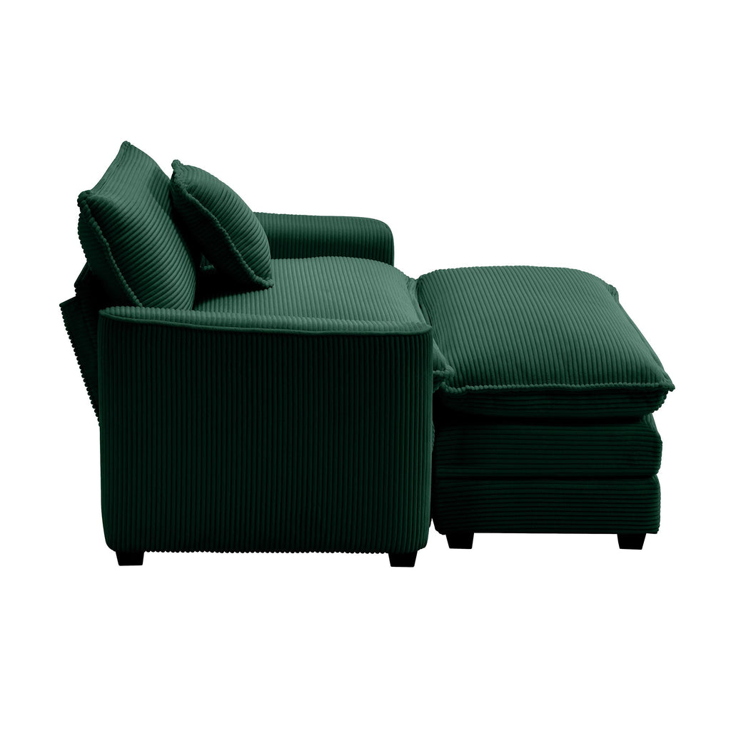 Modern Comfortable Single Chair & Ottoman with Deep Seat - Multiple Colors