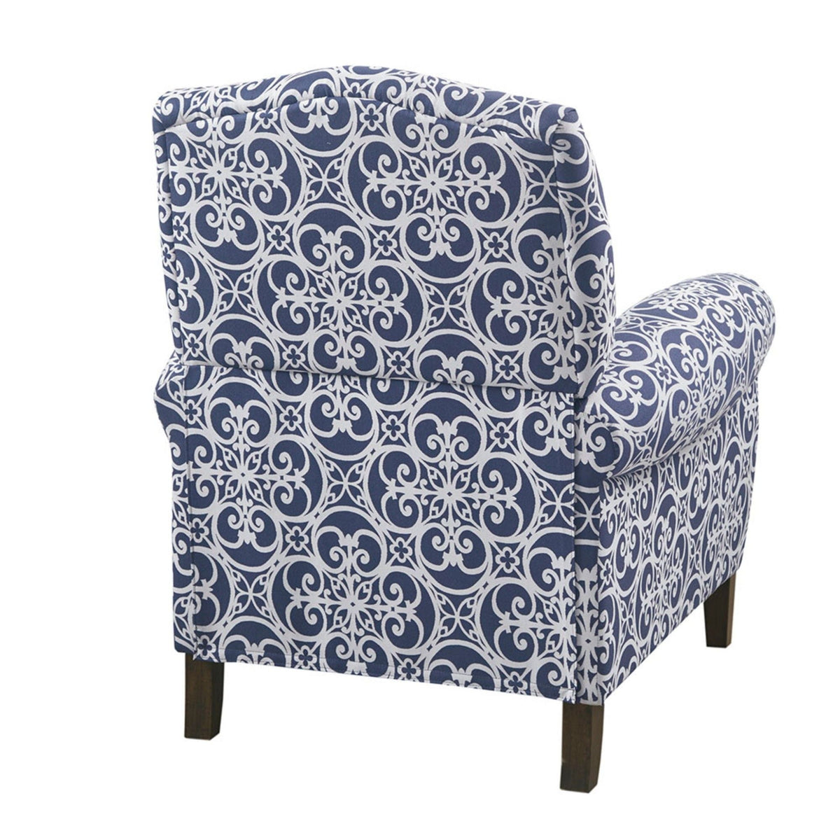 Kirby Transitional Push Back Recliner Chair with Solid Wood Frame - Blue or Gray