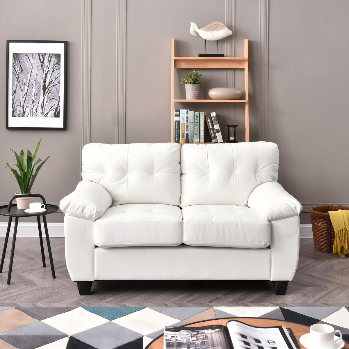 Gallant Loveseat with Hardwood Frame and Pocketed Coil Cushions - Dark Brown or White