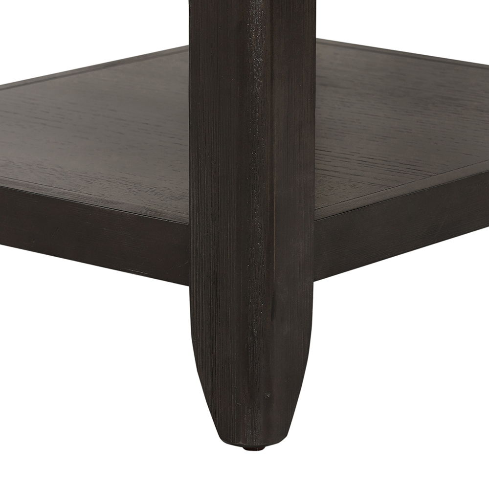 Elegant Dark Brown End Table with Storage Drawer and Shelf