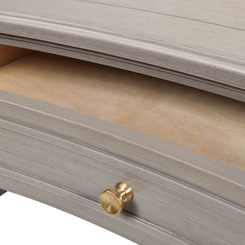 Dauphin 5 Drawer Executive Desk with Solid Rubber Hardwood - Gray or Light Brown