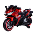 12V Kids Motorcycle Ride-On with Training Wheels and Lighting Wheels - Red