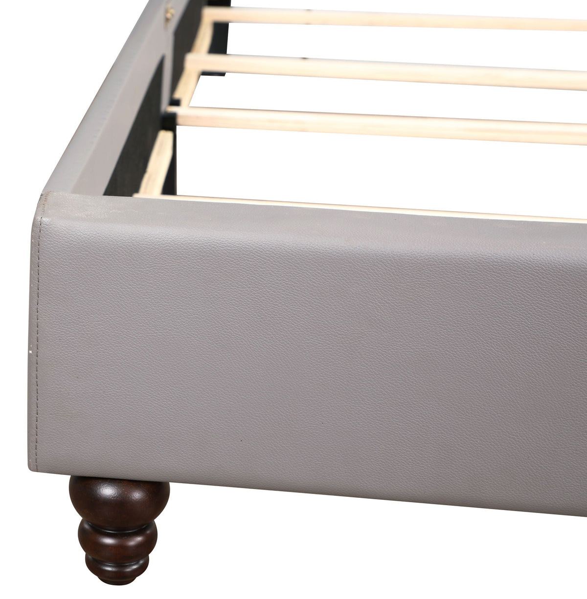 Nailhead Upholstered Bed with Deep Tufting - Dark Gray or Black