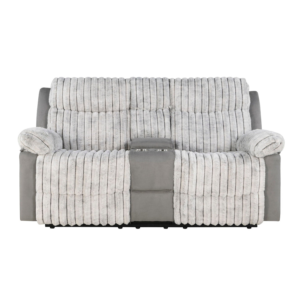 Manual Reclining Loveseat with Console - Dark Brown or Gray