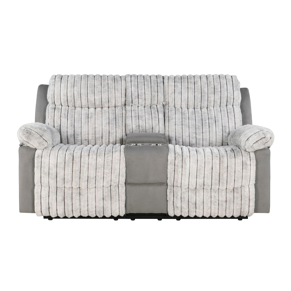 Manual Reclining Loveseat with Console - Dark Brown or Gray