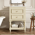 20" Bathroom Vanity with Ceramic Sink and Storage Cabinet – Beige, Black, White