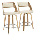 Cecina - Mid-Century Modern Fixed Height Counter Stool with Swivel
