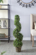 Artificial Spiral Boxwood Tree with Spiral Design - Green Leaves