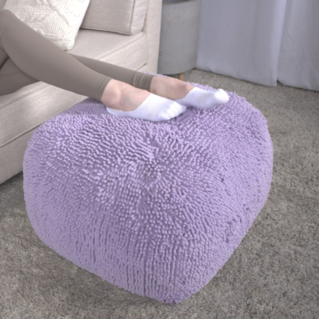 Spongy Square Pouf Soft Seating with Microfiber Cover - Multiple Colors