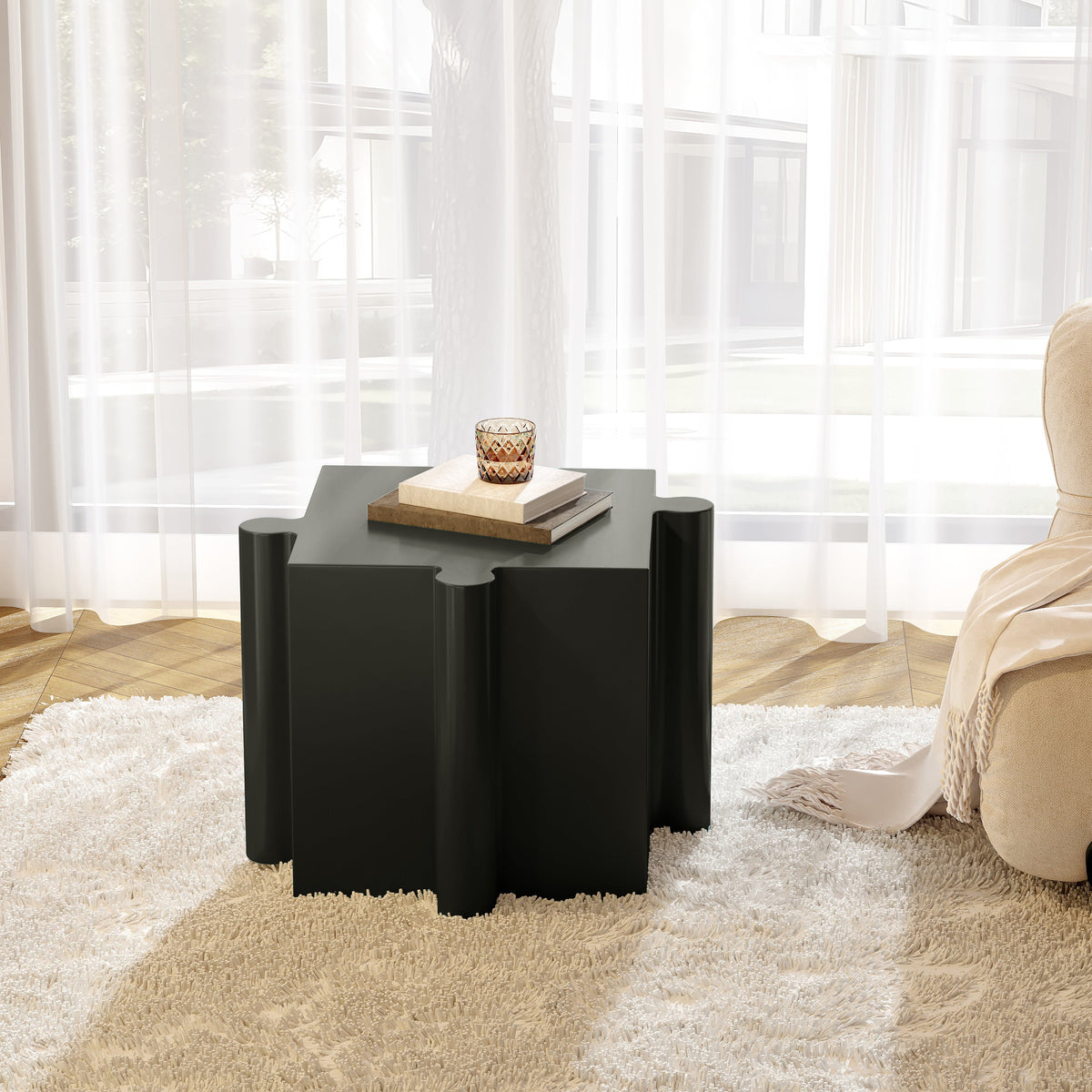 3-Piece Artistic Puzzle Table Set with Modular Design - Multiple Colors