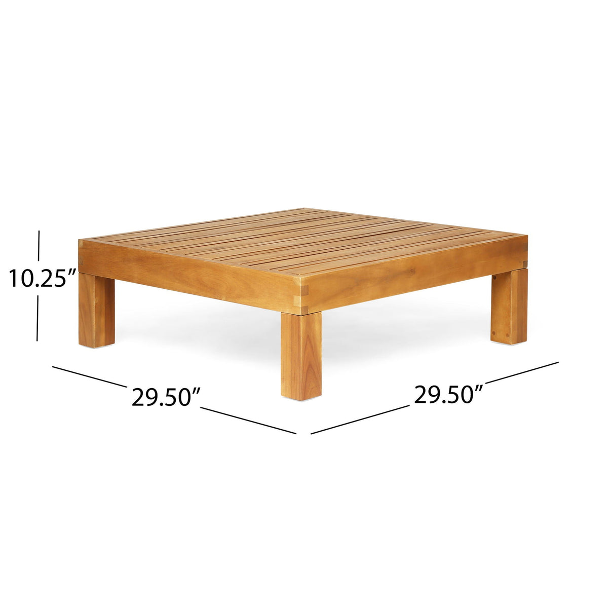Oana 3 Piece Loveseat Set with Coffee Table - Acacia Wood Outdoor Seating