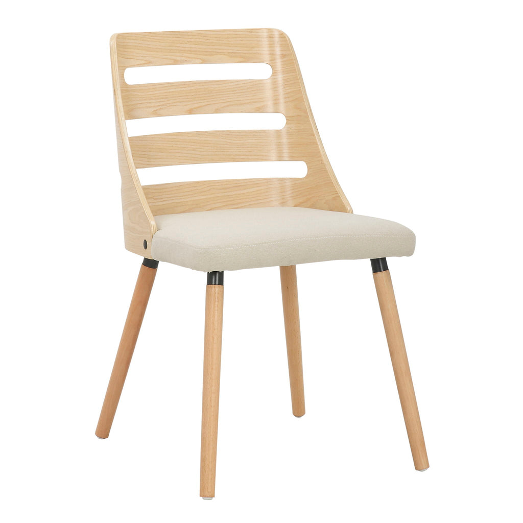 Mid Century Modern Dining Chair with Cushioned Seat - Light or Dark Brown