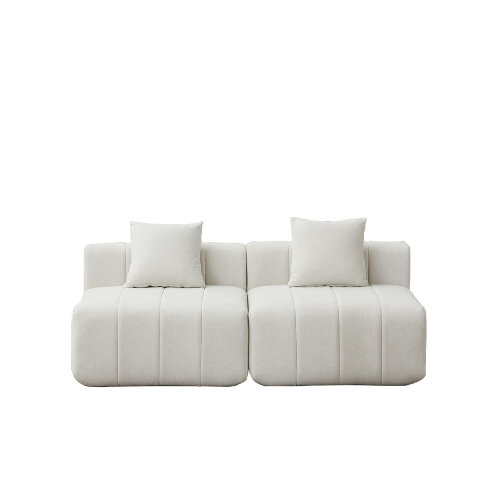 Modular Sectional Sofa with 2 Pillows – Symmetrical Design