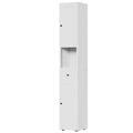 Tall Bathroom Storage Cabinet with Adjustable Shelves - White Steel