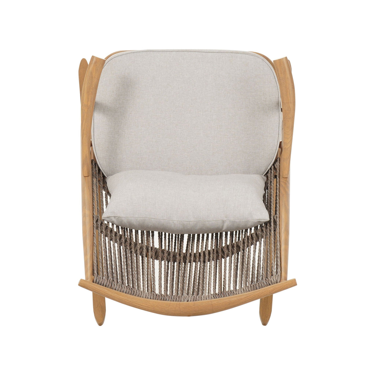 Maple Outdoor Rocking Chair with Cushions - Light Gray
