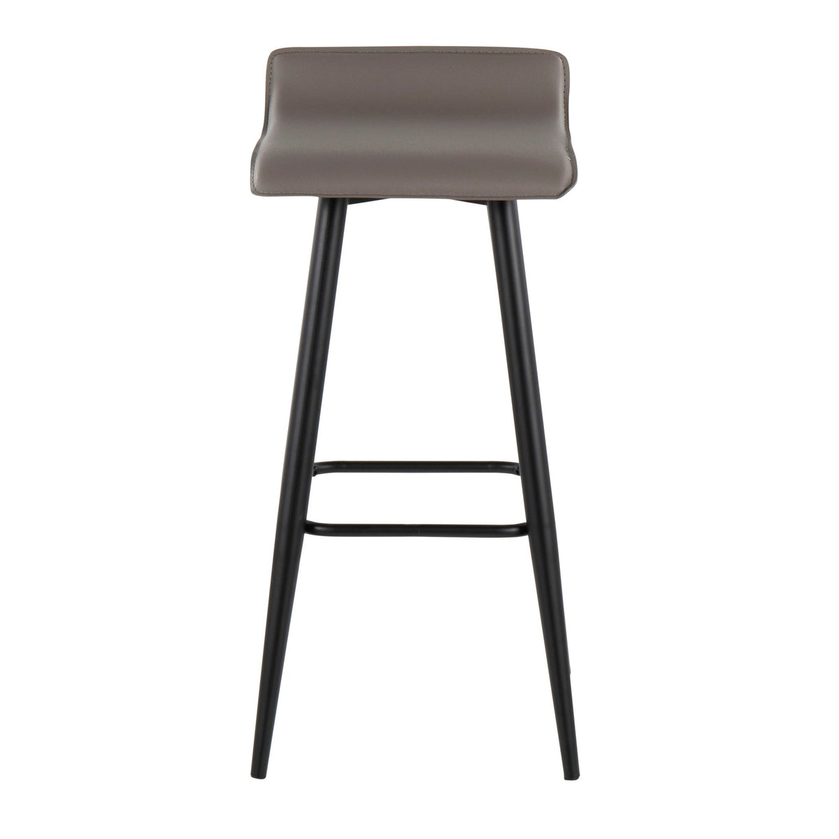 Contemporary Fixed Height Bar Stool Set with Metal Base - Pearl Silver or White