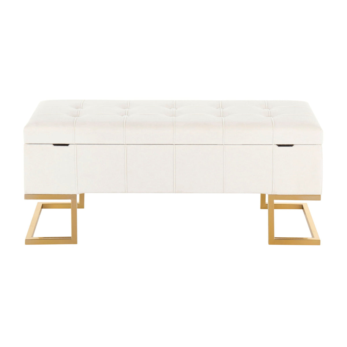 Contemporary Storage Bench with Flip-Top Storage - White