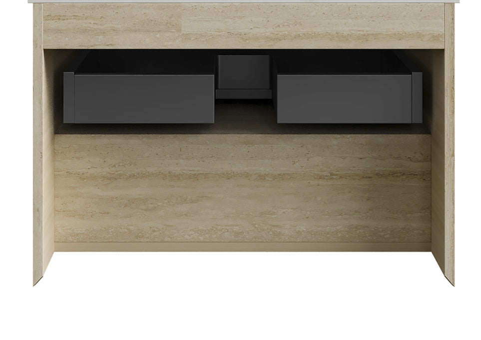 FRIGGA 30" Wall-Mounted Bathroom Cabinet with Drawer and LED Shelf - Oak