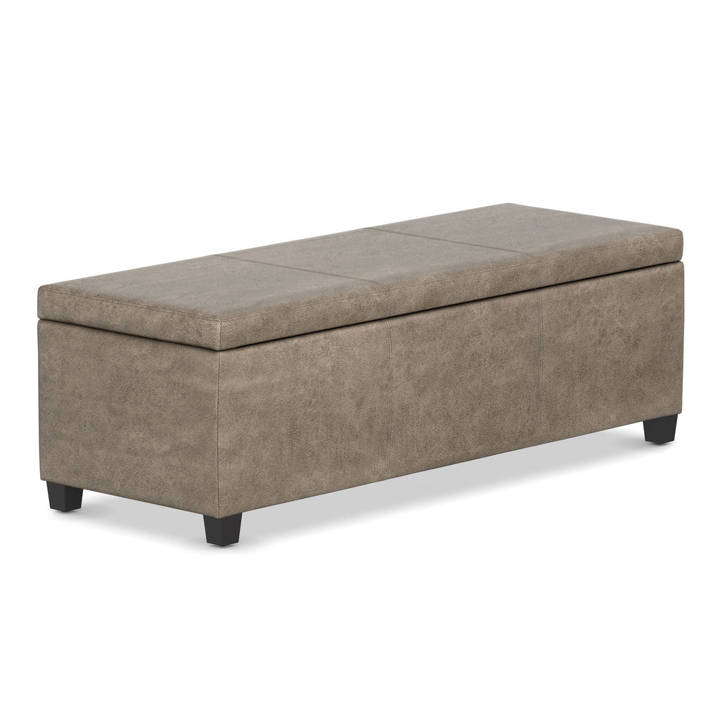 Avalon Contemporary Storage Ottoman Bench with Large Storage - Black, Dark Brown, Dark Gray