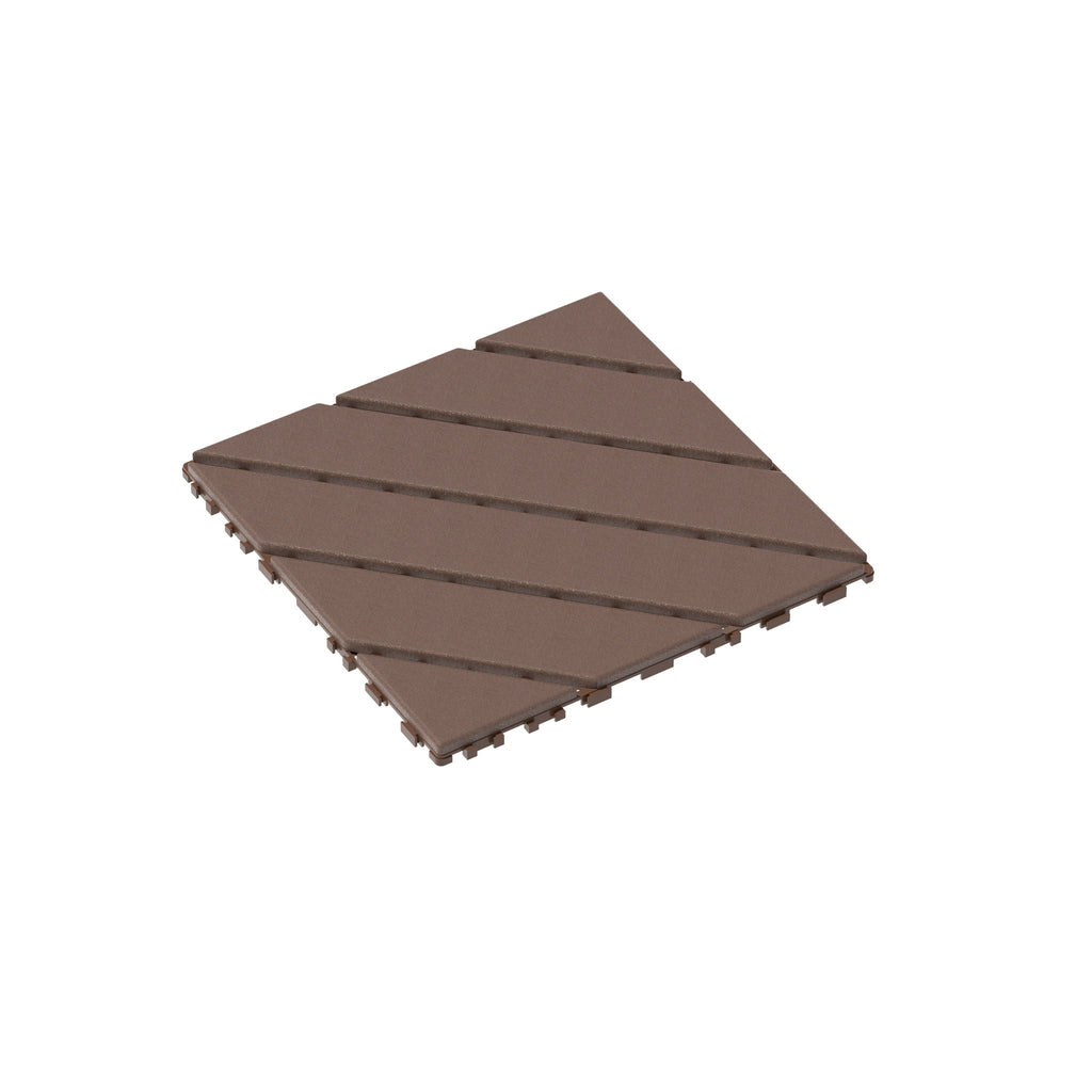 Interlocking Deck Waterproof Outdoor Patio Tiles with Easy Click-Lock System - Brown
