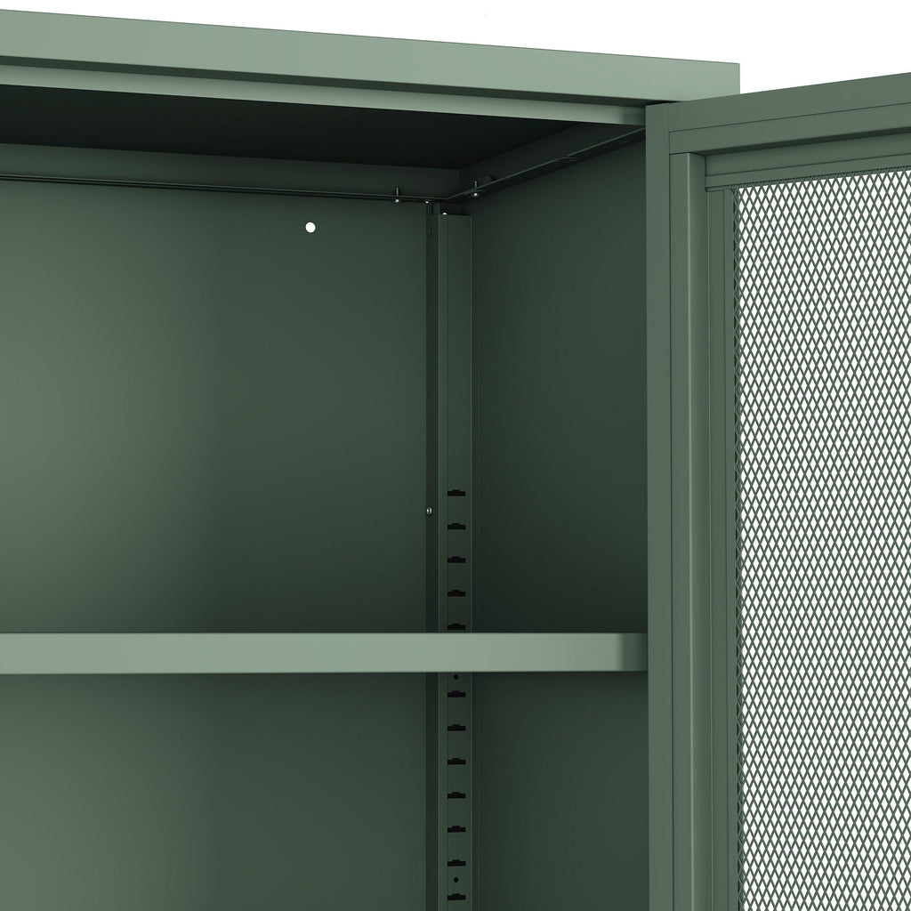 Metal Accent Cabinet with Adjustable Shelves - Black, Green, or White
