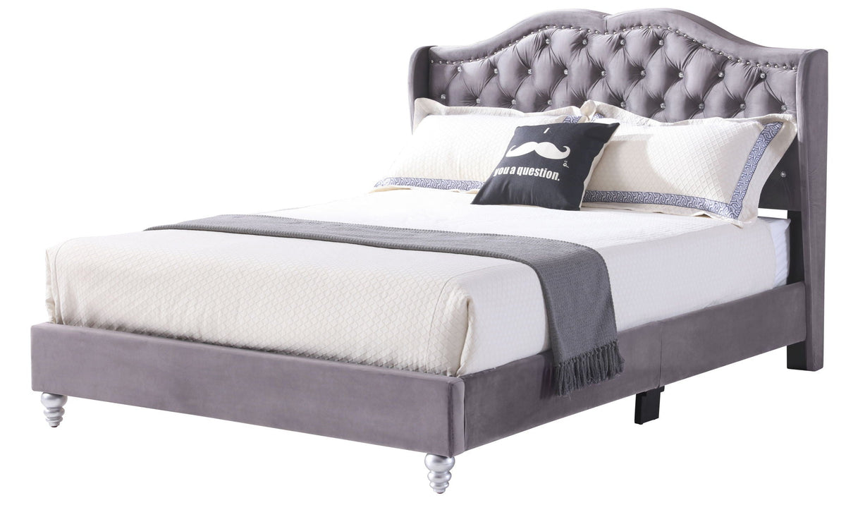 Transitional Upholstered Bed with Jewel Tufting – Multiple Colors