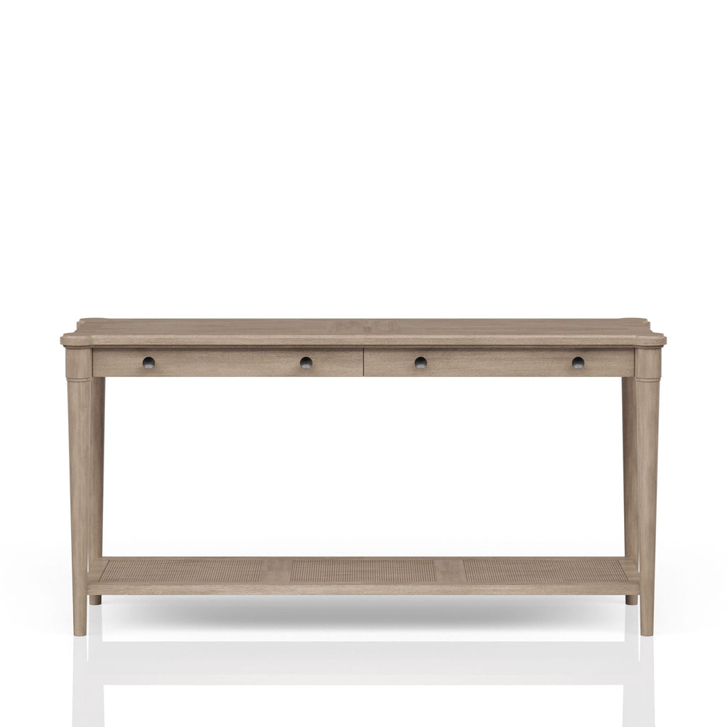 Sofa Table with Storage Drawers and Shelf – Sand